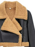 'Josselyn' Faux Fur Cropped Leather Jacket - Celes Fashion